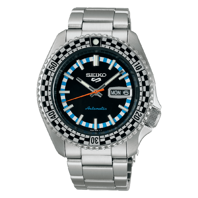Мъжки часовник Seiko 5 Sports Black & White ‘Checker Flag’ Special Edition SRPK67K1