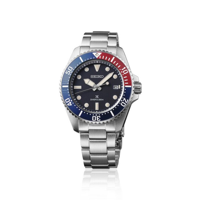 Мъжки часовник Seiko Prospex Solar Diver’s in Blue-Red-Blue SNE595P1