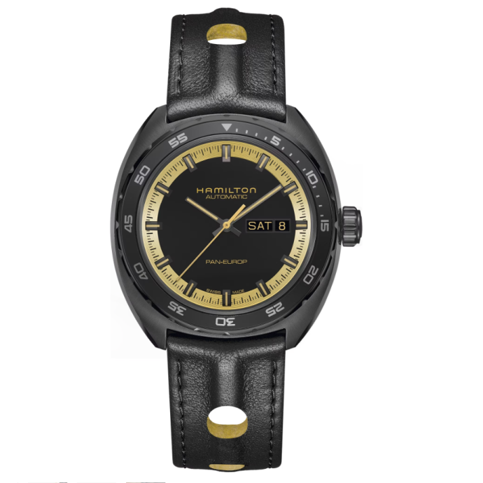 Мъжки часовник Hamilton American Classic Pan Europ Black & Gold Automatic H35425730