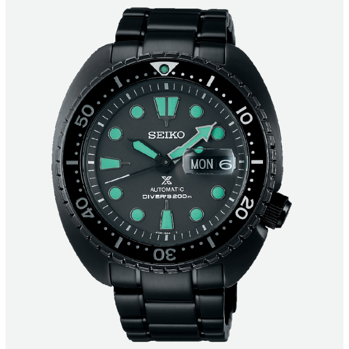 Мъжки часовник Seiko Prospex Black Series ‘Night Vision’ Turtle Diver SRPK43K1