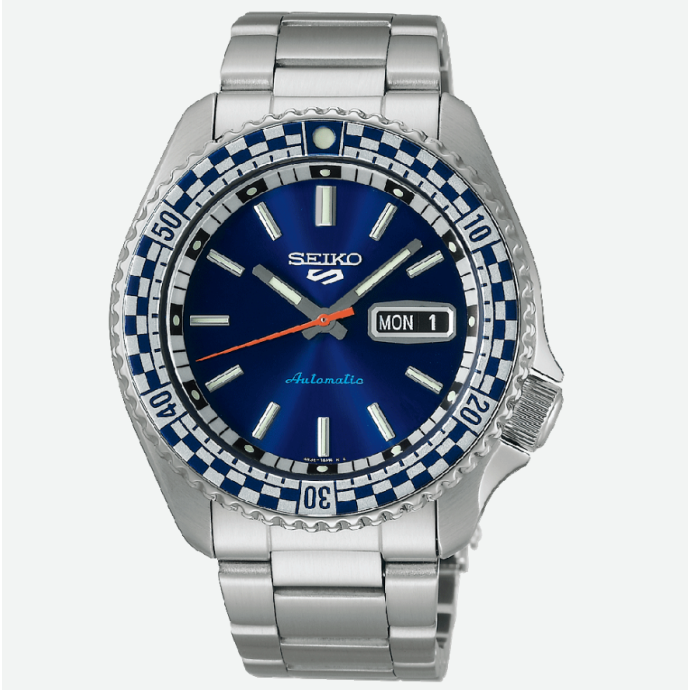 Мъжки часовник Seiko 5 Sports Petrol Blue ‘Checker Flag’ Special Edition SRPK65K1