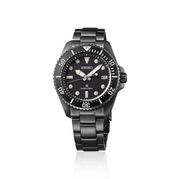 Мъжки часовник Seiko Prospex Solar Diver's in All Black SNE599P1